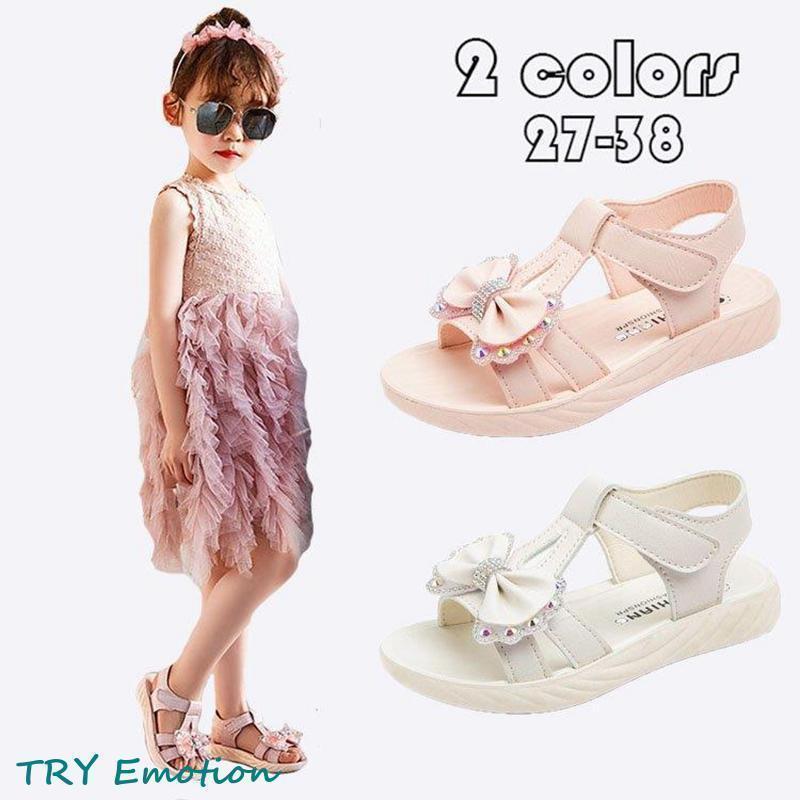 キッズ サンダル 女の子 履きやすい 蝶結び ビーチサンダル 可愛い 子供靴 シューズ 夏 やわらかい ガールズ オシャレ スポーツサンダル ジュニア サンダル 2色