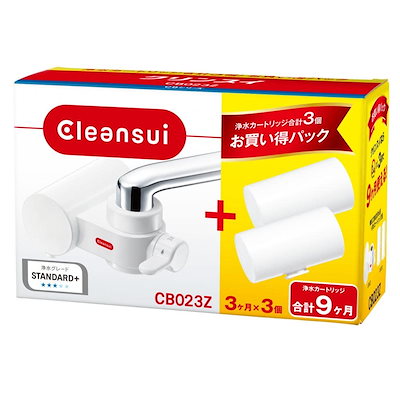 他サイト： 【在庫有】三菱ケミカル クリンスイ 浄水器 CB023Z-WT 蛇口直結型 CBシリーズ カートリッジ 3個付 コンパクトモデル ホワイト【日時指定・代引き不可】の商品画像