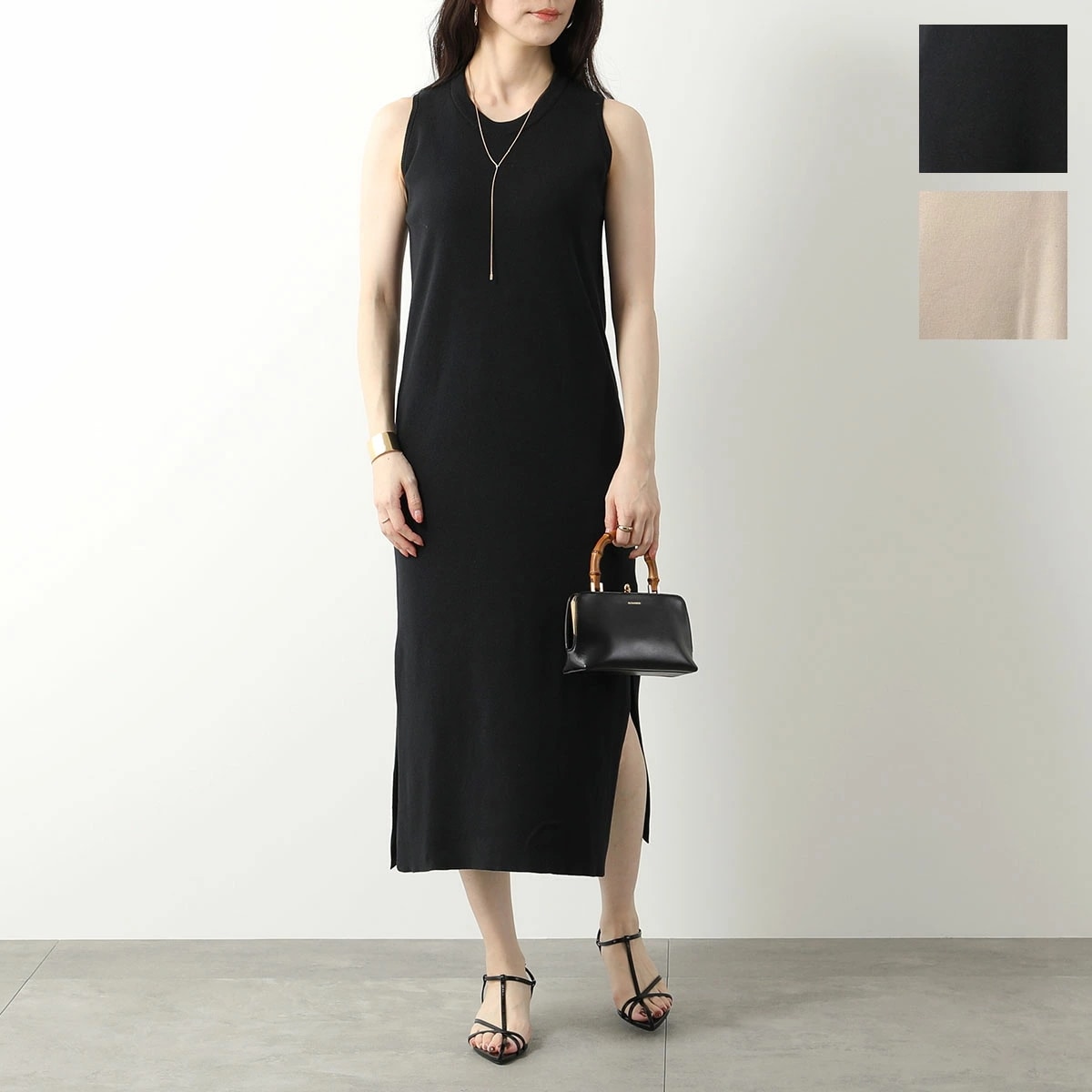 JOHN SMEDLEY ジョンスメドレー ワンピース JOSIA ヨシヤ 30G レディース ニット Uネック スリーブレス ドレス カラー2色