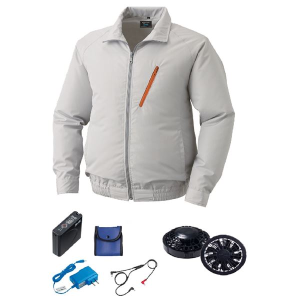 KU90510 空調服 ポリエステル製 FAN2200B/LISUPER1セット シルバー L