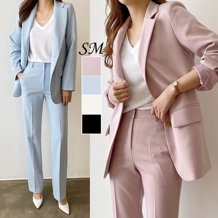 セットアップ パンツスーツ レディース クール 通勤 春夏 ４色