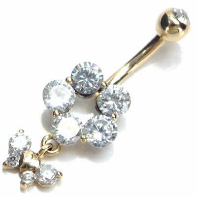 14金ガーデンジュエルへそピアス 14G 14ゲージ 臍ピアス ヘソピアス ボディピアス 大人 本物の金 安心素材 K14 イエローゴールド 高級 プレゼント ギフト 14dfbn01xxxxx