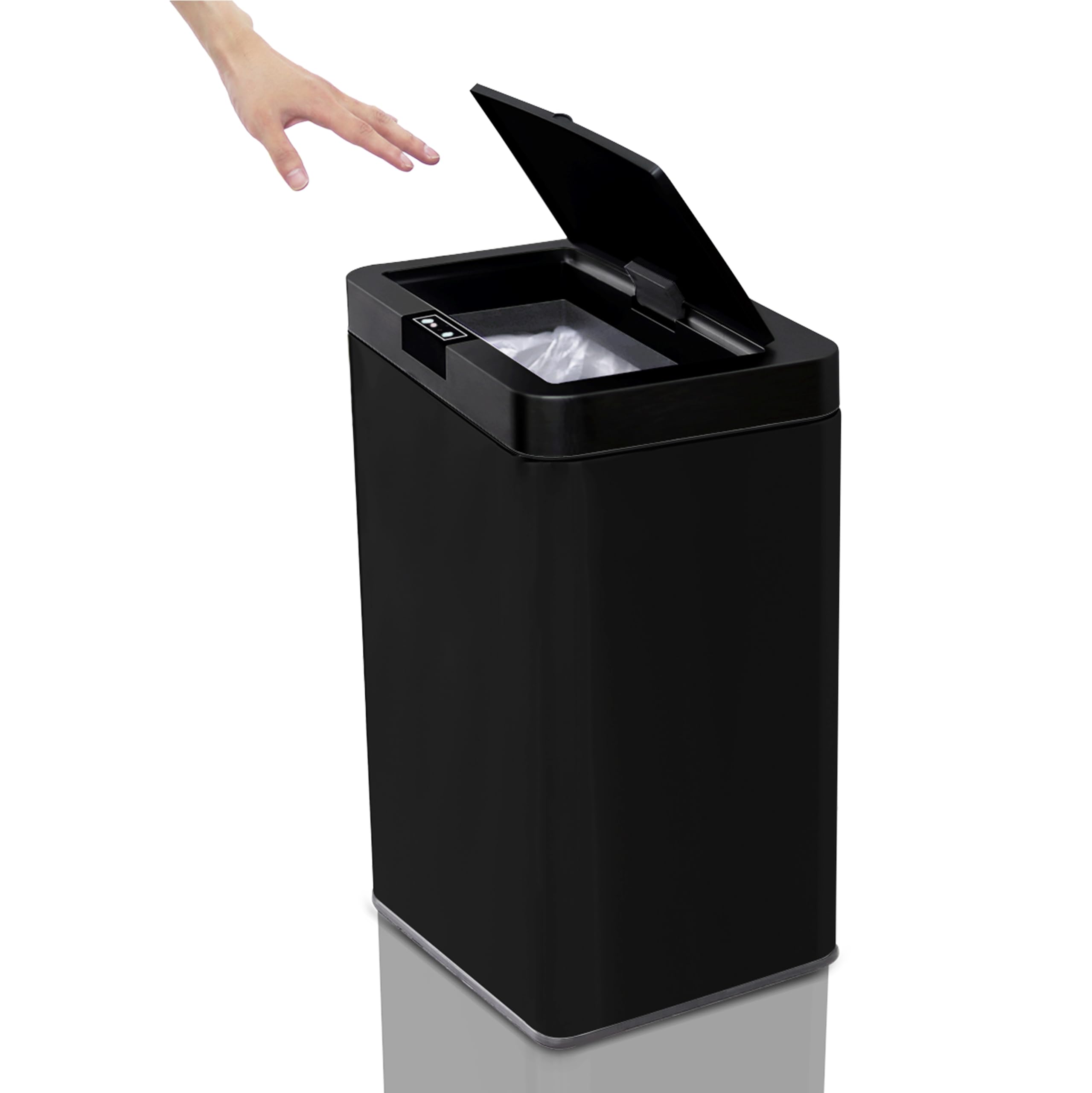 WEIMALL ゴミ箱 自動開閉 45L 48L ステンレス センサー 大容量 スリム おしゃれ 電池式 ステンレス キッチン 生ゴミ （スクエア オールブラック） 5,419円