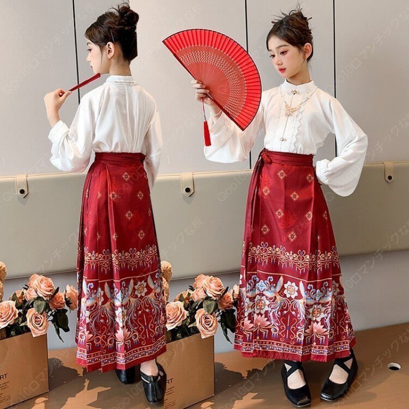 【2024新品追加】【最安値挑戦】新新入荷春夏秋と冬フルセットに刺繍漢服馬面服レディースワンピース/漢服 馬面服コスプレ/漢服子供用-81 5,042円