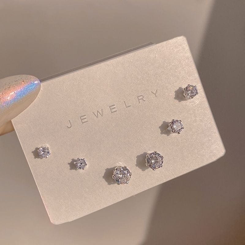 10psc【4352人コレクション】耳穴s925銀針ジルコンピアスの女性イヤリングを寝ています