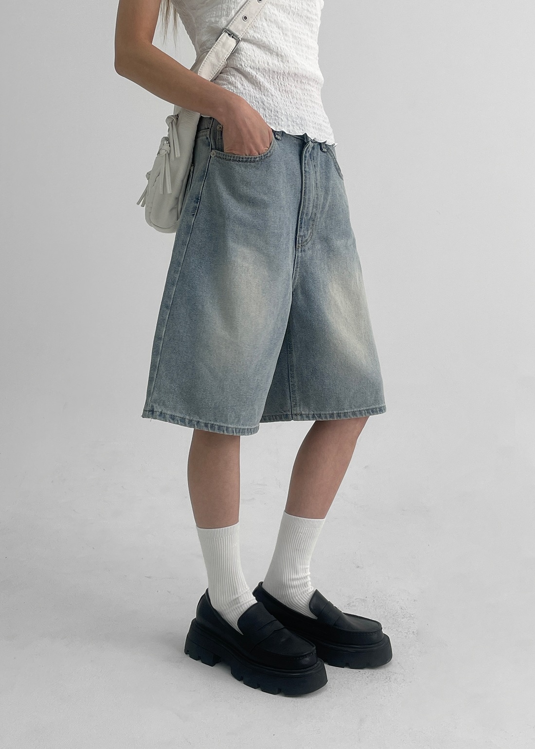 ロンマックスバミューダデニムパンツ