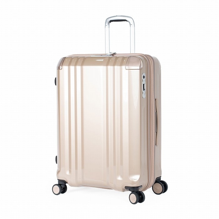 ハードキャリーケース デカかるEdge 拡張タイプ 7～9泊 70L＋12L ALI-089-24W-SG シャンパンゴールド