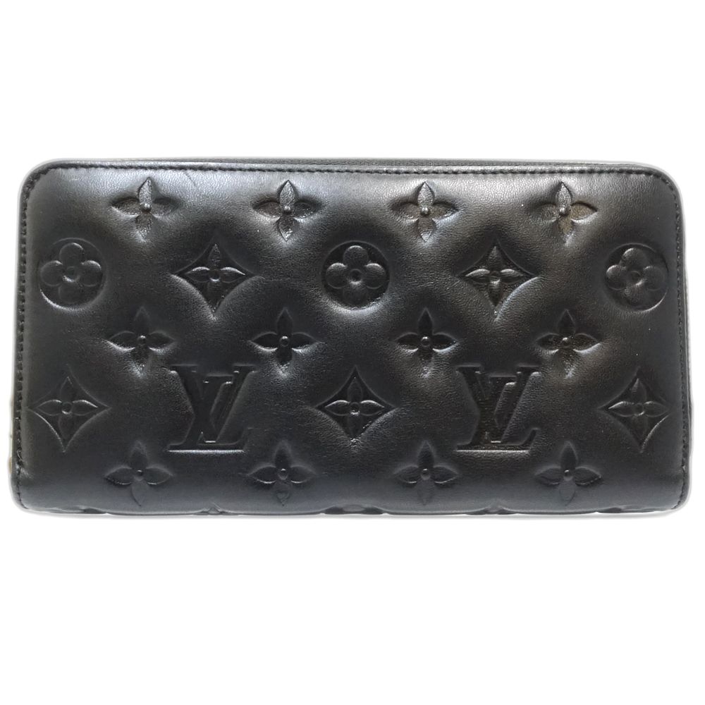 【中古】長財布 M81510 ジッピーウォレット モノグラム エンボス ノワール レディース /181793