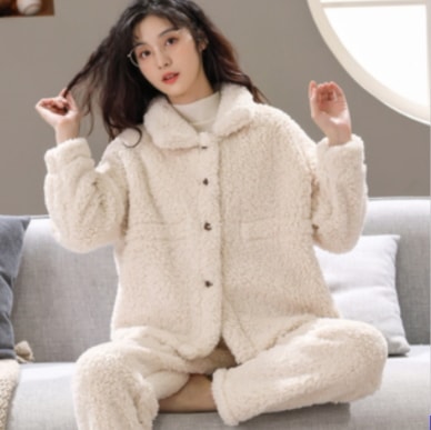 モコモコルームウェア セットアップ ルームウェア パジャマ ロング丈 袖あり 長袖 ストレート