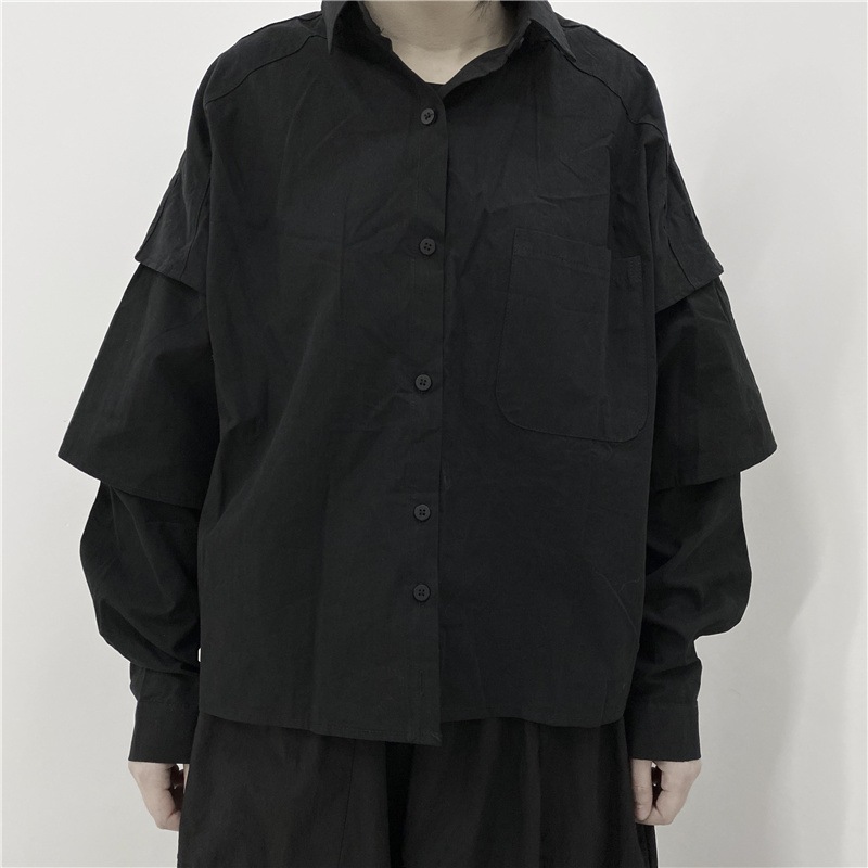 春夏新作レディース長袖シャツ無地シンプルカジュアルシャツレディースパーソナリティレトロファッションシャツオールマッチカジュアルレディースシャツファッション