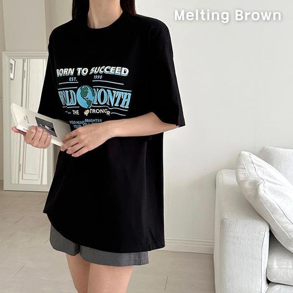 レディースオーバーフィット半袖Tシャツレディースプリント半袖wd3