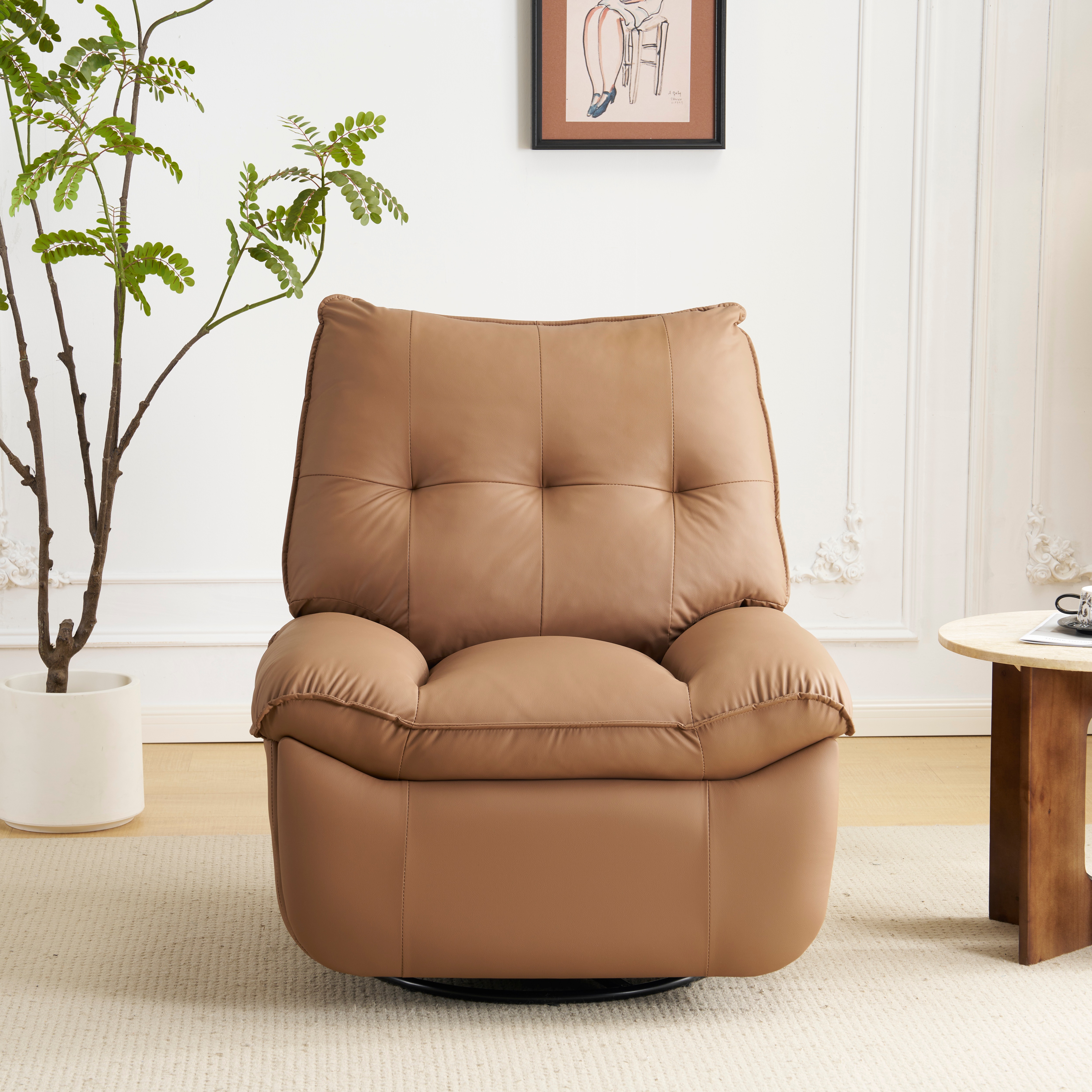 【国内発送Ｍ】288リクライニングソファー 肘掛けなし USB+Type-C充電口付き 147 調整可能 270 回転 ゆったり 揺ら揺ら 電動リクライニングソファ オットマン一体型 1人掛け 電動ソ