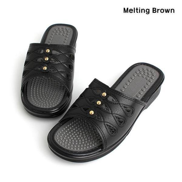 女性用デイリー指圧スリッパ ミドルヒール 2色