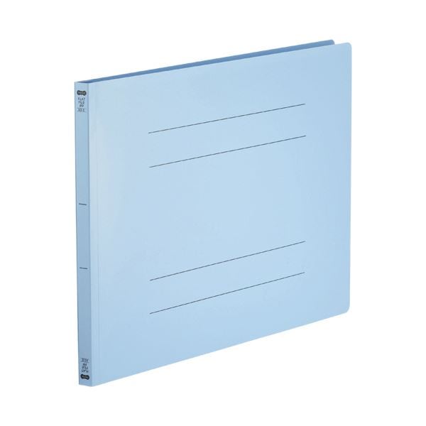 （まとめ）TANOSEE フラットファイル（再生PP）A3ヨコ 150枚収容 背幅18mm ブルー 1パック（5冊）5セット