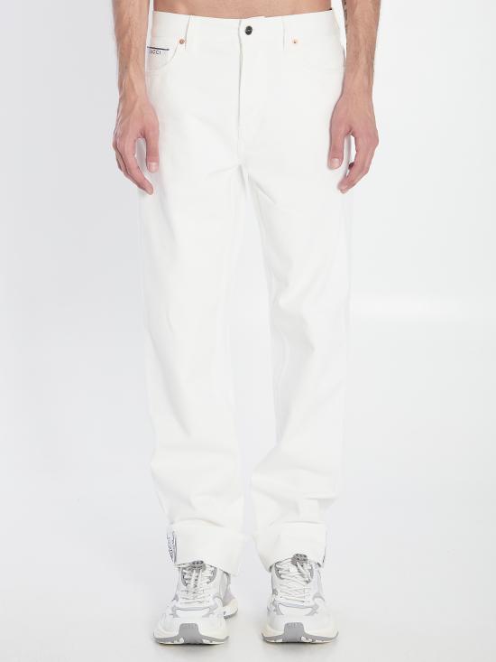 GUCCI Men Denim Pants 834523 WHITE