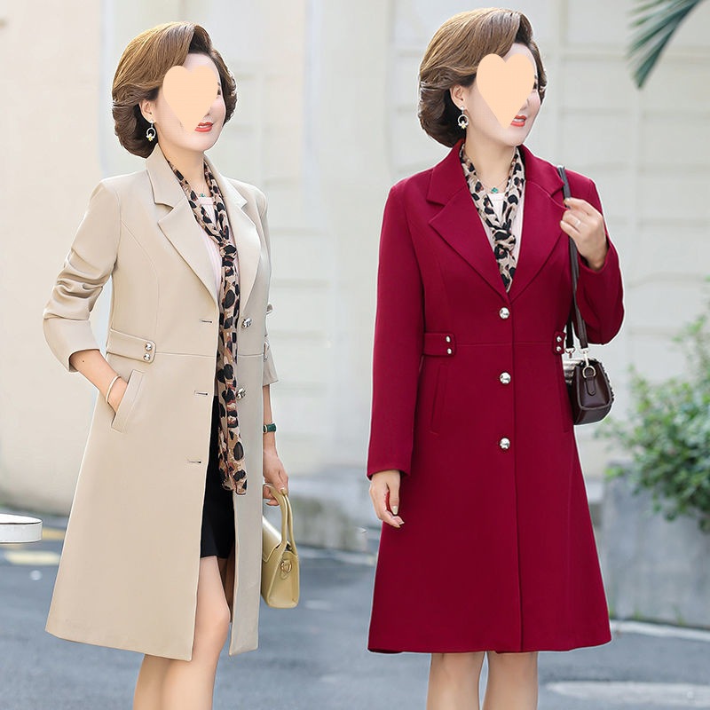 ウインドブレーカー女性中高年 2025 春と秋の高級ファッションミドル丈マザーズコート新しいコート 40 歳