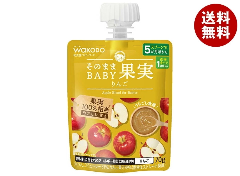 アサヒ食品グループ和光堂 そのままBABY 果実 りんご 70gパウチ×24本入×(2ケース)