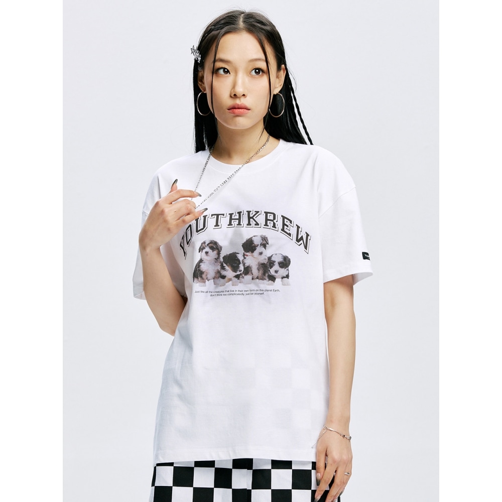 ユースクルー YK DOGGY CREW ラウンドT ホワイト