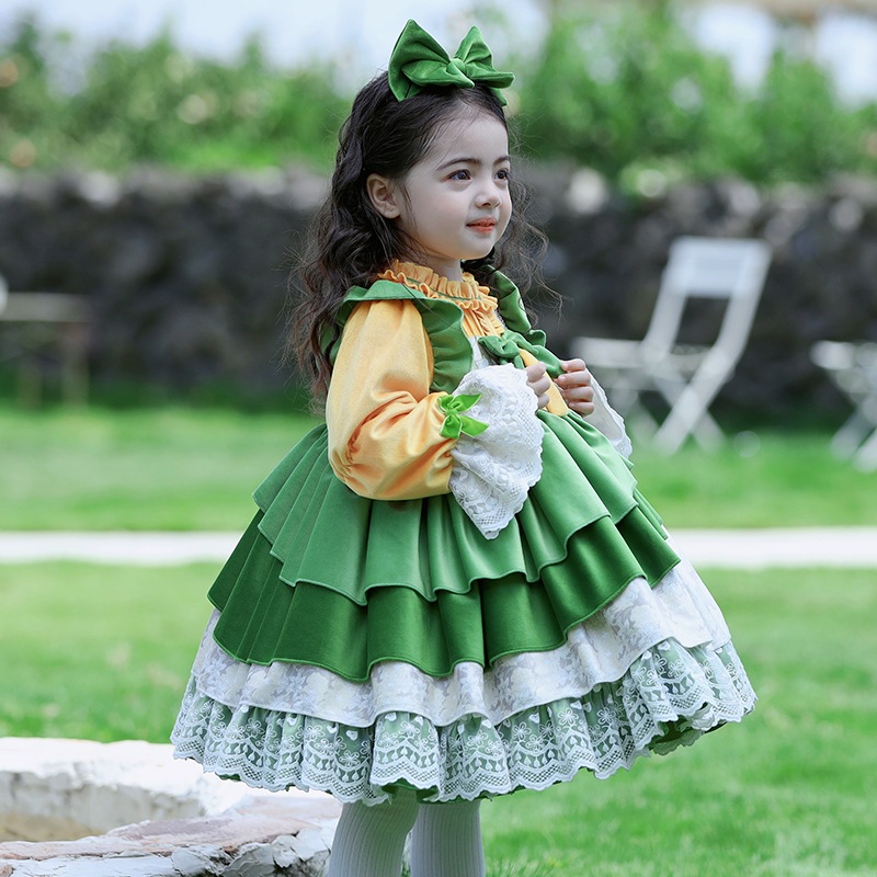 ガールズプリンセスドレスハロウィンベルベットドレス