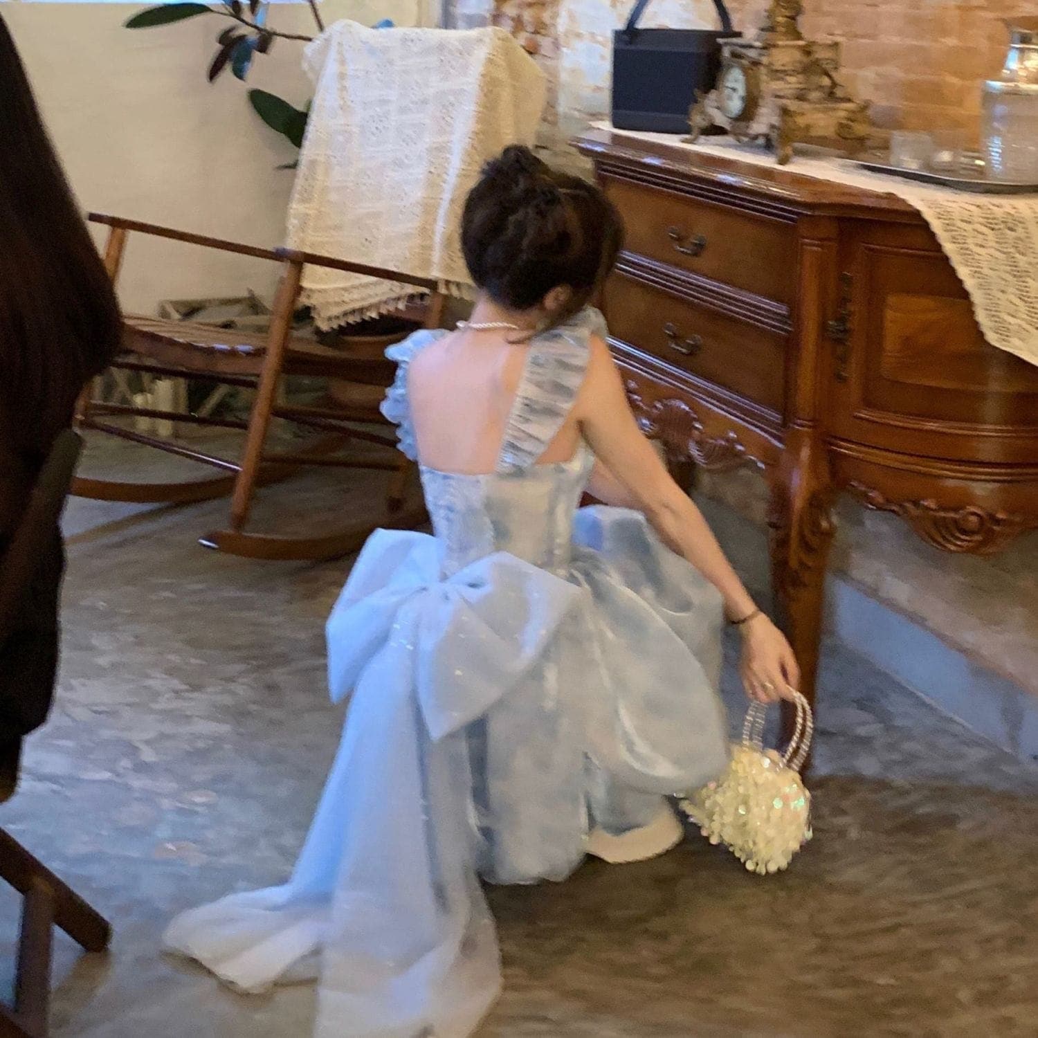 パーティードレス 追加ワンピースドレス 結婚式OL正式な場合礼装ドレスセクシーなワンピース一字肩二点セット側開深いVネックや/ドレス花柄/無地/丸襟/ボタンカーディガンデザイン