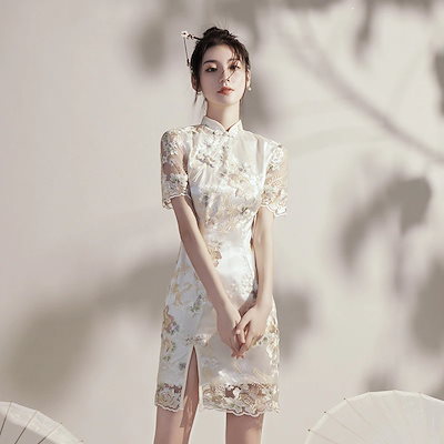 レースチャイナドレス年新しい若い気質モダンスタイルの女の子改良バージョンドレス