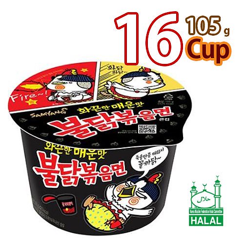 ブルダック炒めカップ麺 105g x 16カップ 韓国ラーメン ブルダック炒めタン麺 ブルダック プルタク SAMYANG 韓国 激辛 インスタン ブルダックラ韓国加工品