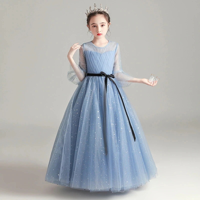 長袖 子供ドレス 花童 タフタ 女の子 司会110/120/130/140/150/160