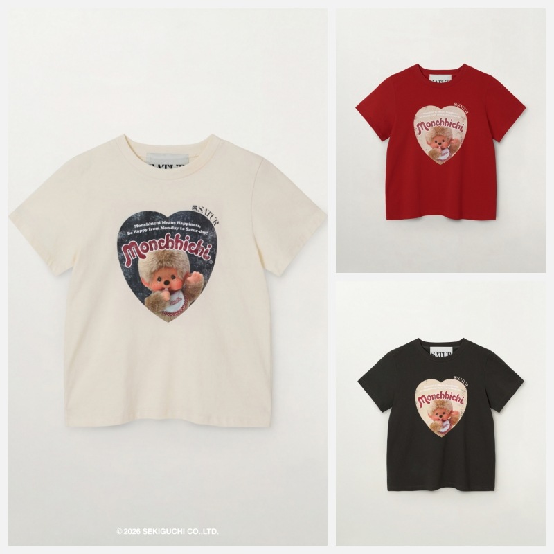 【SATUR】26SS (W) Satur X Monchhichi Saturday Mood T-Shirt : 3COLORS