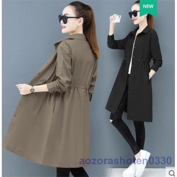 トレンチコート レディース ロング スプリングコート アウター シャツ 秋 春 コート シンプル