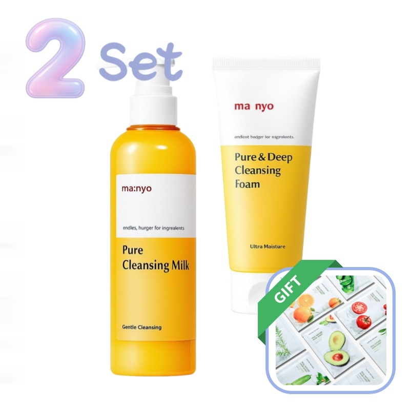 ピュアクレンジングミルク200mL+ディープクレンジングフォーム200mLセット.韓国コスメ.ミルクタイプ.泡洗顔.毛穴ケア.低刺激.敏感肌OK.しっとり洗顔.ナチュラル成分.W洗顔不要.肌にやさしい