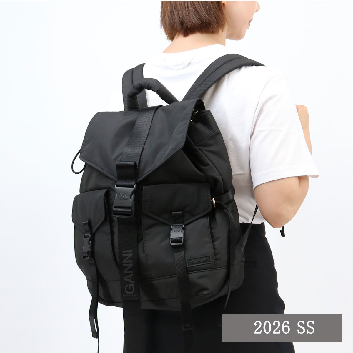 バックパック Recycled Tech Backpack A4755 5829 BLACK/099 リサイクルテック リュック ロゴ A4収納可能 ユニセックス レディース メ