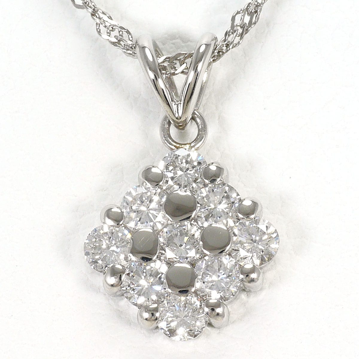 PT900 プラチナ PT850 プラチナ ネックレス ダイヤモンド 0.52ct 総重量約2.7g 約39cm ジュエリー 中古