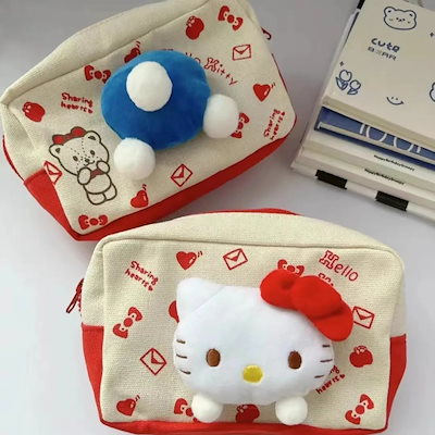 匿名】サンリオ ハローキティ 韓国 ペンケース 文具シールまとめ
