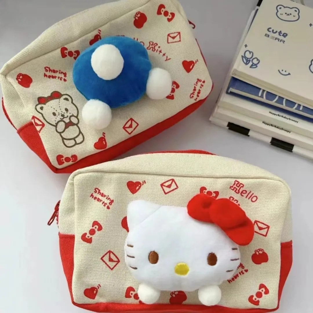 Qoo10] サンリオ ハローキティ立体 韓国 ペンケース ぬい