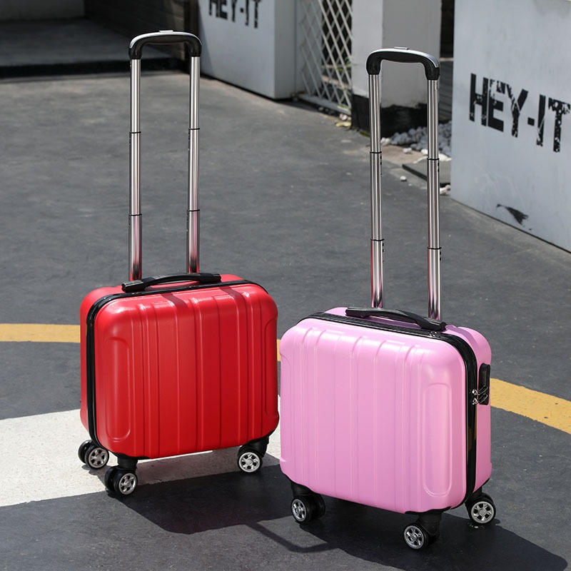 【ロゴサポート】女性用小型軽量春秋航空機内持ち込みスーツケース18インチかわいいトロリーケース