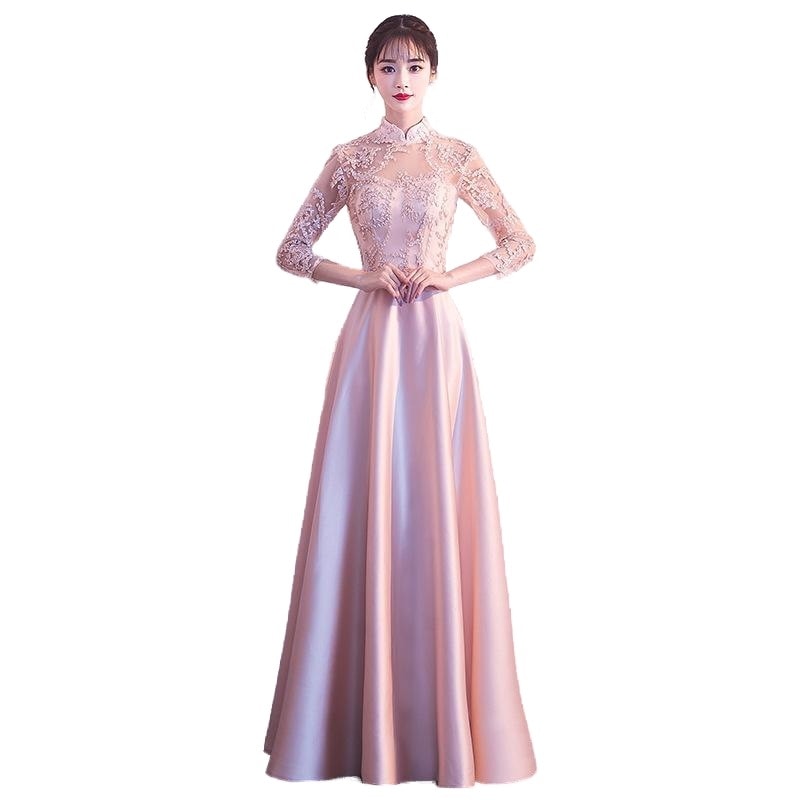 ロングドレス 演奏会 結婚式 ドレス チュール レース マキシ丈 パーティードレス フォーマル パーティドレス ピアノ 発表会 二次会 ウェディング 花嫁001-941