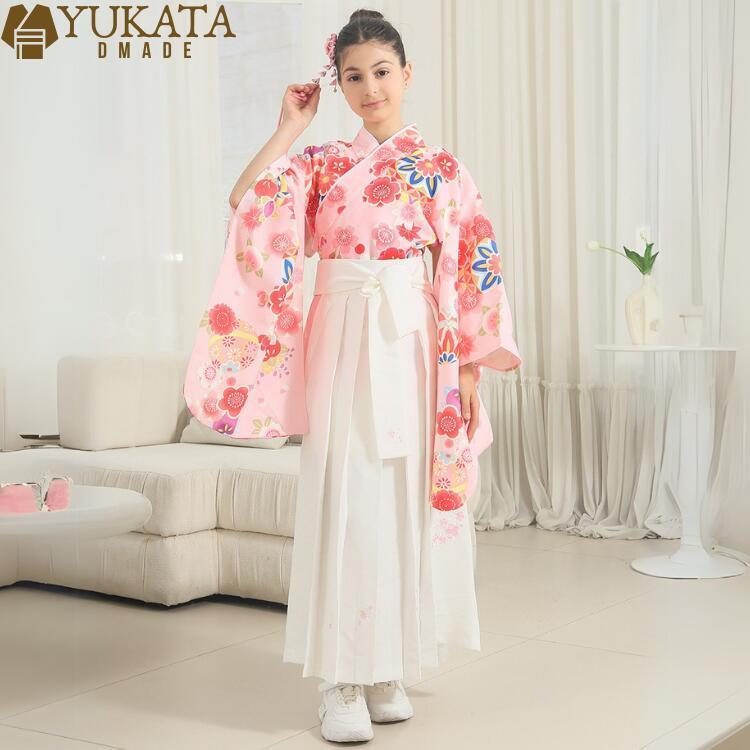 出荷が迅速である 独占販売 卒業式 袴 はかま セット 4点セット 女の子 花柄 袴セット はかま 浴衣 袴 巾着袋 髪飾り 女性 袴セット 卒業式 卒園式 謝恩会 女の子 ジュニア 着付け簡単 個