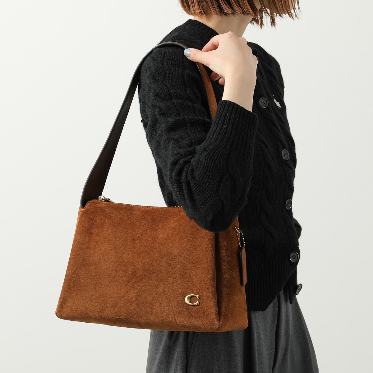 COACH コーチ ショルダーバッグ LOLA ローラ CDD06 レディース スウェード ハンドバッグ ブティックライン 鞄 B4/WARM-BROWN