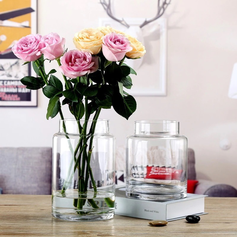 【20点セット】【送料無料】欧風透明シンプルガラス花瓶リビングに水養生け花テーブル飾り