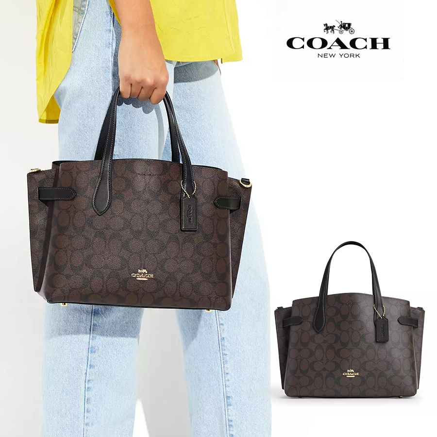 ショルダーバッグ ハンナ キャリーオール シグネチャー キャンバス トート バッグ ハンドバッグ 2WAY CH542 通勤 肩掛け 斜め掛け レディース