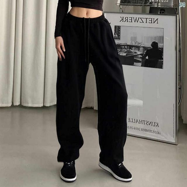 レディースファッション　かわいい　オシャレ　海外 スリムフィット ワイド レッグ スウェットパンツ