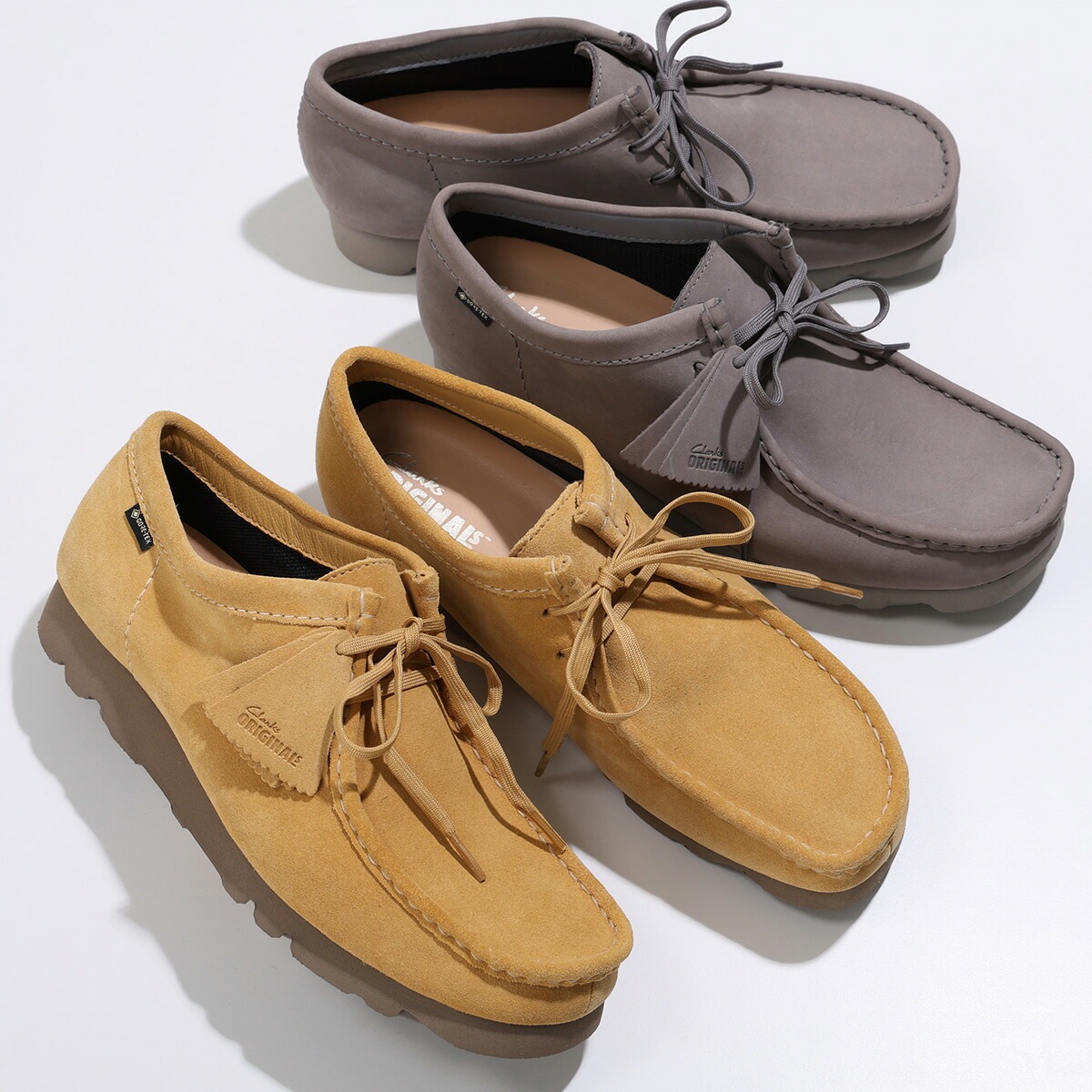 Clarks クラークス モカシン 26180662 26180638 WallabeeGTX ワラビー ゴアテックス メンズ GORE-TEX レースアップ ヌバック スエード