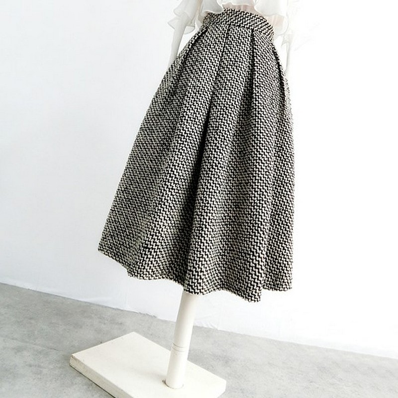 チェック柄ツイードスカート【bt0101】