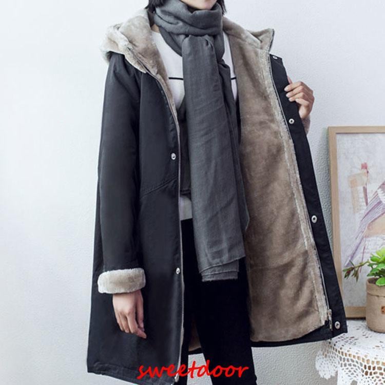 レディース モッズコート 裏起毛　毛皮コート レディース ファーコート　ボアコート　ボア レディースコート ミリタリーコート　防寒着 秋冬 暖かい