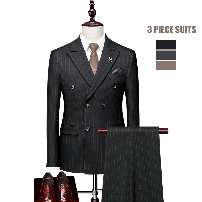 ダブルスーツ タキシード メンズ スーツ スリムスーツ ビジネス キャリア リクルートスーツ 通勤 オフィス 入社 就職 面接 カジュアル おしゃれスーツ ストライプ 30代40代 フォーマル 結婚式