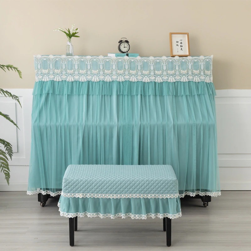 ピアノカバー 椅子カバー 2点セット レース 電子ピアノカバー フルカバー ピアノトップカバー アップライト デジタルピアノカバー 防塵カバー ピアノカバーセット 可愛い おしゃれ 韓国風