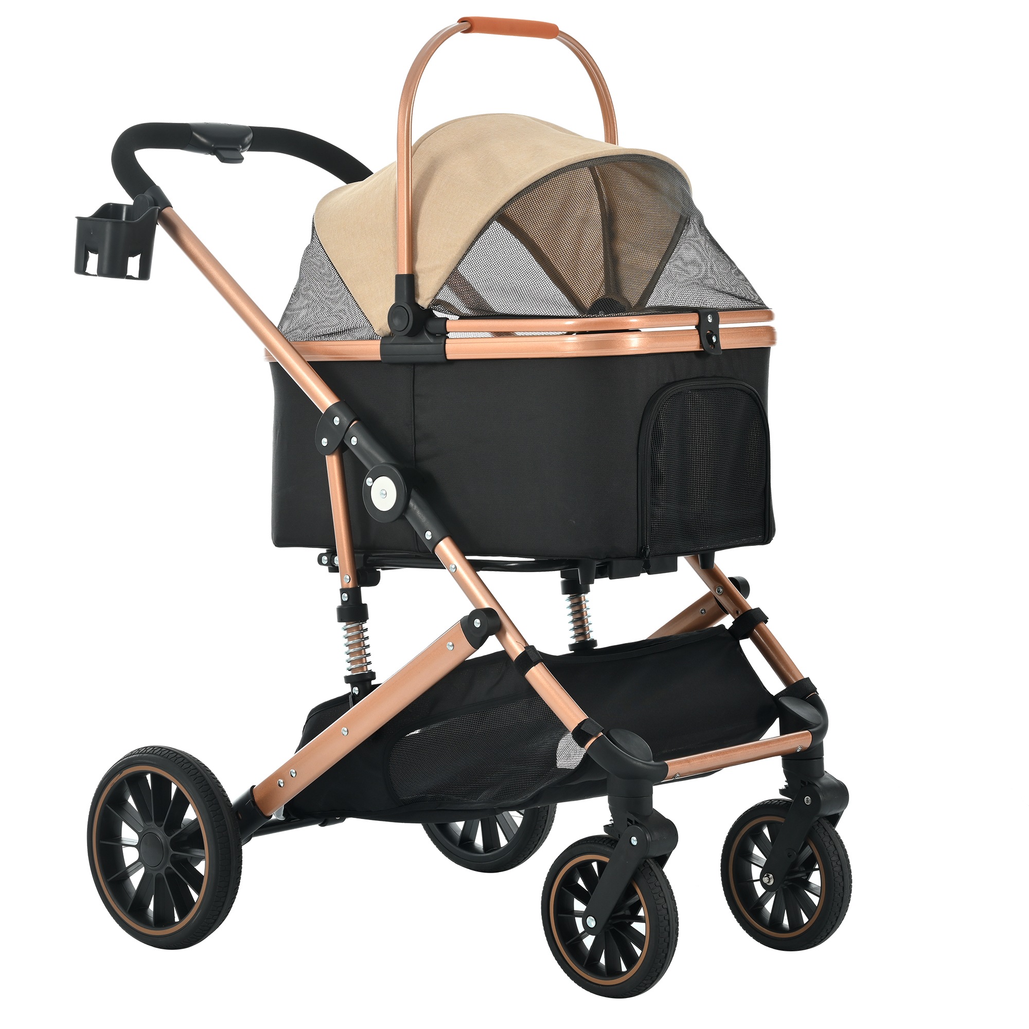 【安心保証】ペットカート Msize 対面式 2way 分離式 折りたたみ 多頭 小型犬 フルオーペン 4輪 アルミ製 収納 軽量 ストッパー付き ダンパー付き 組立簡単 犬カート ドッグカートペット