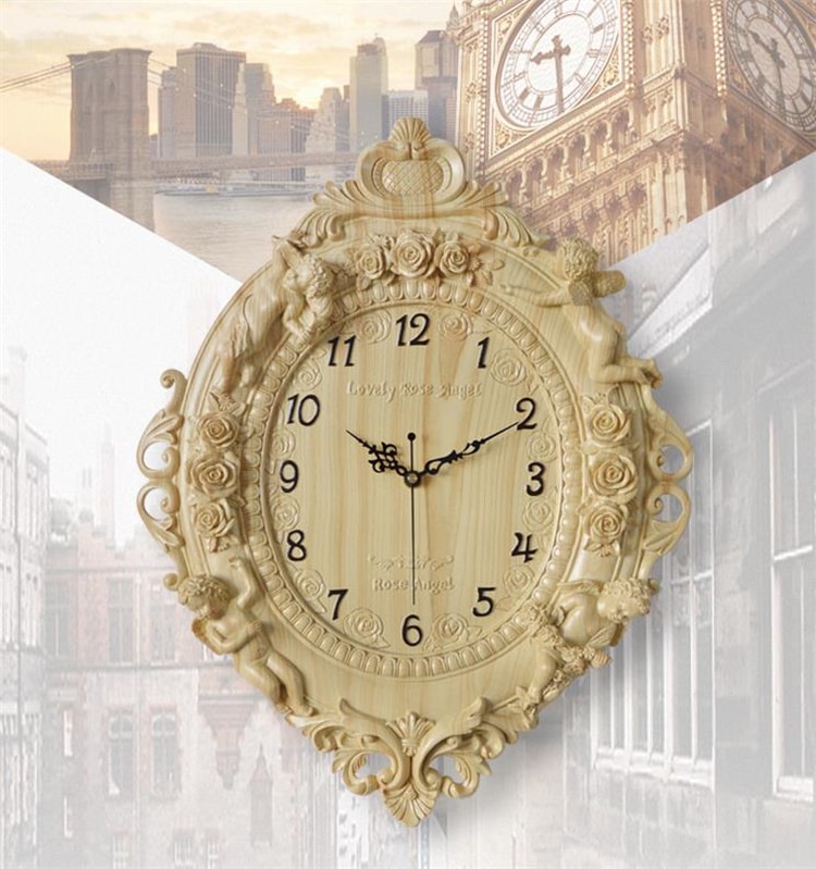 激安セール 樹脂細工 リビング壁掛け 掛け時計 ホームクロック デザインセンス 寝室掛け時計 ホテルクロック レストラン掛け時計 天使 静音時計 石英時計