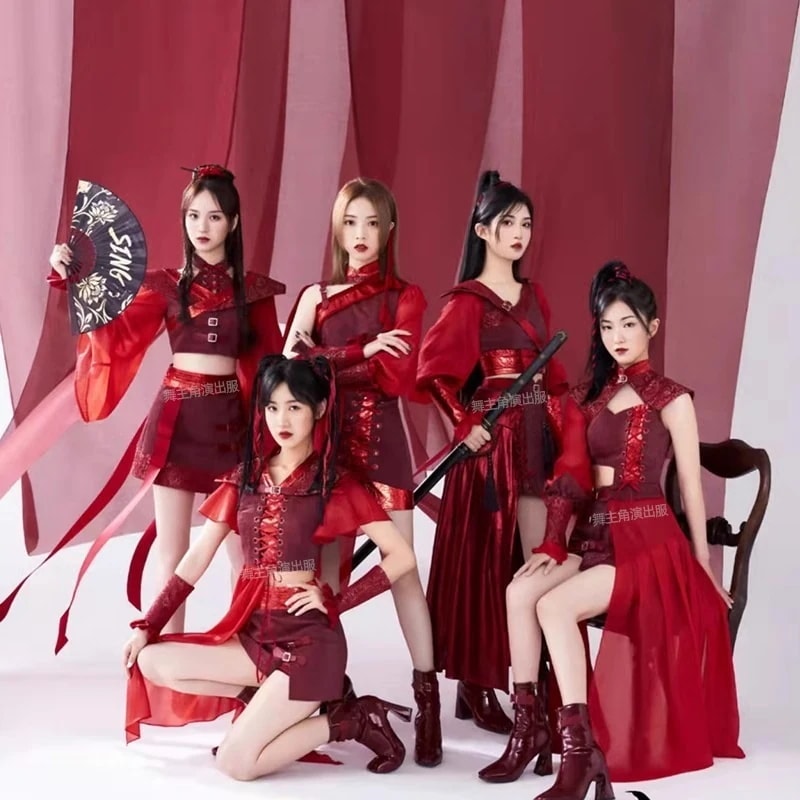 女性グループstar Girls Group Singの同じパフォーマンス衣装女子学生中国風古典歌唱衣装ジャズダンススーツ 5,158円