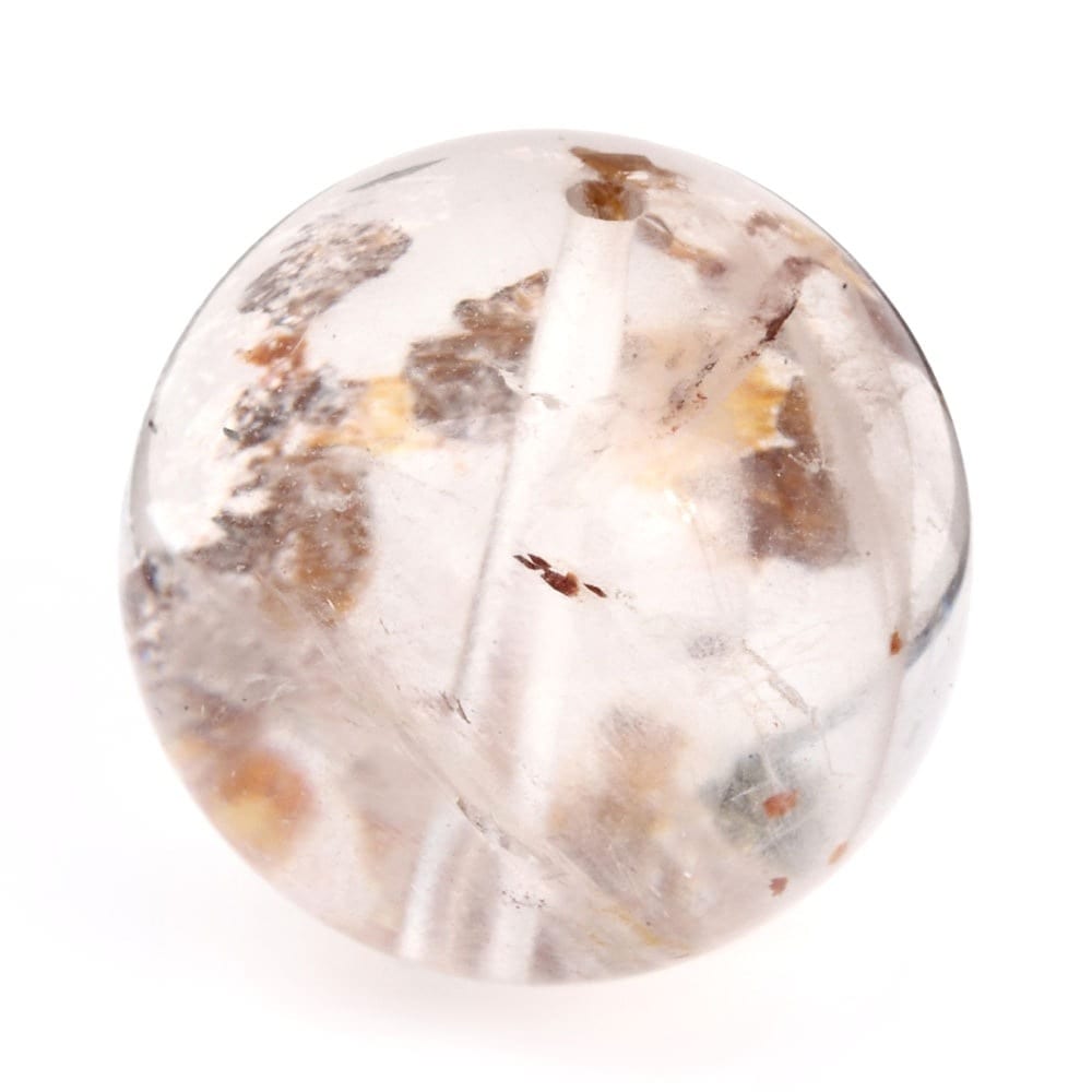 「1点もの 現品」 1粒売り 天然 オーラクォーツ ブラジル産 16mm パワーストーン バラ売り 天然石 パワーストーン ばら売り ビーズ 穴あき 1玉売り アクセサリー パー zz000120-g